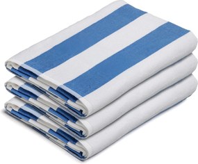 Kit 3 Toalhas de Piscina Sottile Casa Capri  Azul