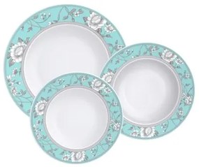 Jogo de Pratos Tramontina Helen em Porcelana Decorada 18 Peças