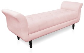 Recamier Olinda Suede 160 cm Pés Torneados Tabaco - D'Rossi - Rosa Bebê