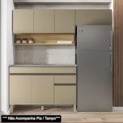 Armário de Cozinha 3 Peças Balcão sem Tampo 150cm Lina12 Z06 Vanilla/F