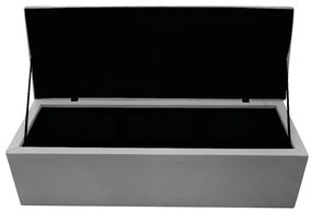 Recamier Baú Estofada Mel 160 cm Queen Size Com Capitonê Suede Cinza - ADJ Decor