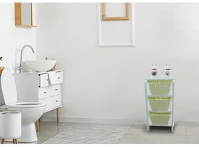 Organizador 3 Cestos Branco com  Cestos Amarelo Organizer Woodyou