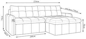 Sofá Retrátil Bipartido Sala de Estar Belém 224cm Couro Marrom G52 - Gran Belo