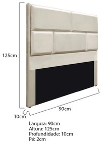 Cabeceira Solteiro Brick P02 90 cm para cama Box Corano - ADJ Decor