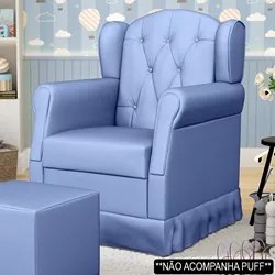 Poltrona de Amamentação Balanço Letícia Sintético Azul - Phoenix