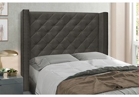 Cabeceira Vicenza Para Cama Box Queen 160 cm Suede - D'Rossi - Cinza