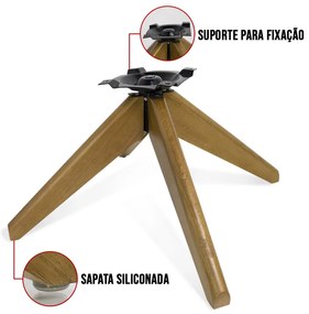 Base de Madeira Giratória para Poltrona Kit 2 30cm - D'Rossi
