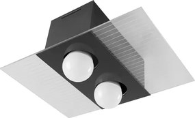 Plafon De Sobrepor Duplo Aluminio Acrilico Monaco - PRETO