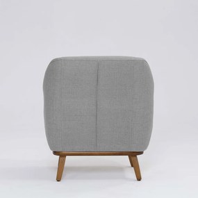 Poltrona Decorativa Pauline D07 Base Madeira Linho Mescla Elefante - D'Rossi