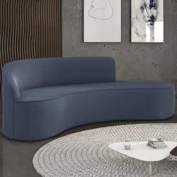 Sofá 4 Lugares Para Sala 220cm Orgânico Wendi Suede Azul Marinho I01