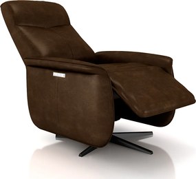 Poltrona do Papai Reclinável Power Elétrica Anakin Base Estrela Giratória USB Couro Chocolate G76 - Gran Belo