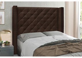 Cabeceira Cama Box Casal Queen 160cm Vicenza Suede Café - Sheep Estofados - Marrom