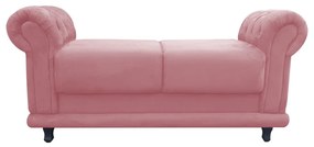 Kit 02 Recamier Barcelona Namoradeira Calçadeira Suede D'Rossi - Rose