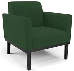 Sofá Namoradeira e 2 Poltronas Base Madeira Preto Maressa Veludo Verde