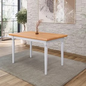 Mesa de Jantar em Madeira Údine 125x80cm Branco Natural Piratini
