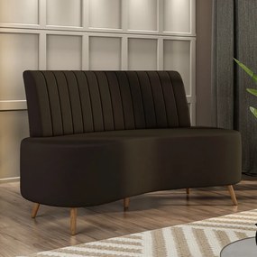 Sofá Living Decorativo 2 Lugares 1,60M Katara Marrom Veludo G33 - Gran Belo