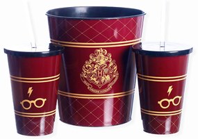 Kit Almofada Porta Pipoca Harry Potter Hogwarts Plataforma 9 34