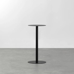 Mesa Lateral Disco Redonda 25cmx50cm - Preto