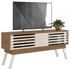 Rack TV 65 Pol 150cm Bancada para Sala Orlin M20 - D'Rossi - Naturale e Off White