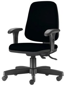 Cadeira Job Diretor com Bracos Curvados Assento Crepe Base Rodizio Metalico Preto - 54637 Sun House