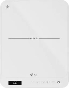 Cooktop de Indução Portátil Fischer 1 Boca Bivolt Touch Screen Branco