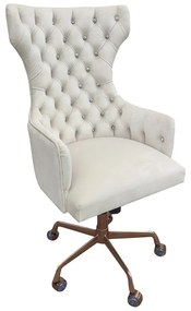 Poltrona Giratória Berger Rose Gold Ajuste de Altura e Relax Base Alumínio com Rodízios