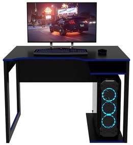Mesa para Escritório Home Office Gamer ME4161 MDP Preto/Azul G69 - Gran Belo