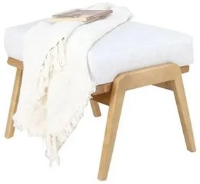 Puff Eleonor Estofado Cor Machê Base Amêndoa 60cm - 70894 Sun House