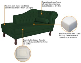 Recamier Diana 185cm Lado Esquerdo Suede Verde - ADJ Decor