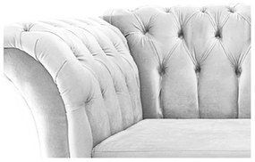 Poltrona Decorativa Chesterfield Sofia Suede Branco - ADJ Decor