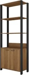 Guarda Roupa Solteiro Closet 73cm 2 Portas Una Mel/Preto C01 - Mpozena