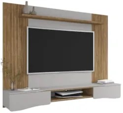 Painel TV 65 Pol e Bancada Suspensa 177cm Ivai Cinamomo/Off B02 - Mpoz