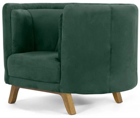 Kit 02 Poltronas Decorativas Para Sala de Estar Base de Madeira Ferrara Veludo Verde G15 - Gran Belo