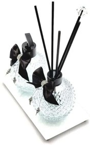 Kit Lavabo Luxo Saboneteira e Difusor de Varetas Vidro 270ml - Com bandeja