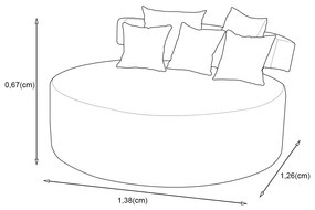 Sofá Chaise Eva Redondo 02 Lugares Suede Azul Marinho