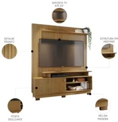 Estante Painel Para TV 65 Pol 160cm Anny Z10 Cumaru - Mpozenato