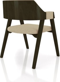 Cadeira Sala de Jantar e Jogos Carteados Madeira Maciça Poker Linho OffWhite/Capuccino G42 - Gran Belo