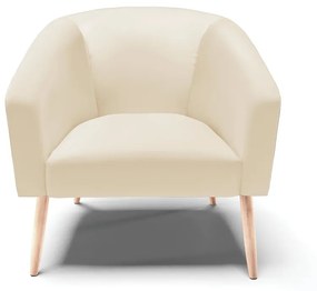 Poltrona Decorativa Pé Palito Natural Kit 2 Stella Sintético Bege D03 - D'Rossi