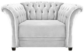 Poltrona Decorativa Chesterfield Sofia Suede Branco - ADJ Decor