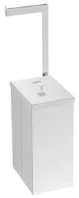Lixeira Inox Luz Slim com Suporte para Papel Higiênico Tramontina Scotch Brite 5,5 Litros
