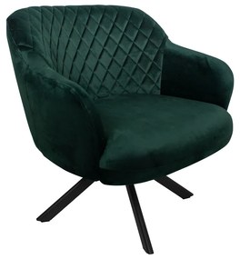 Poltrona Decorativa Kitana Pés Preto Giratório Veludo Verde G15 - Gran Belo