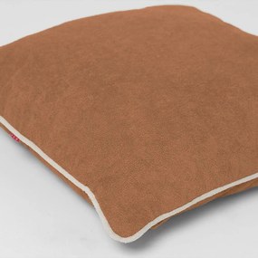 Almofada Boucle Terracota Com Debrun Areia - 50x50cm