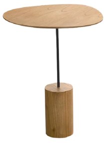 Mesa Lateral Batna Tampo Orgânico Laminado Haste em Metal e Base Cilíndrica em Madeira de Manejo Design by Studio 3 Design