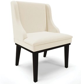 Cadeira Decorativa Sala de Jantar Base Fixa de Madeira Firenze Linho Bege/Preto G19 - Gran Belo