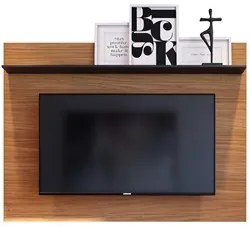 Painel para TV até 47 Polegadas 1 Prateleira Maia Noce Milano/Preto Fo