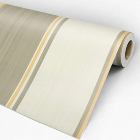 Papel de Parede Listrado amarelo e verde 0.52m x 3.00m