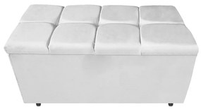 Calçadeira Estofada Manchester 90 cm Solteiro Suede Branco - ADJ Decor