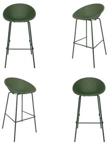 Kit 04 Banquetas Drops Polipropileno Fendi Base Aço - 75718 Sun House