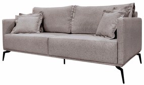 Sofá Decorativo 3 Lugares 220cm Pés em Aço Stagno Linho Areia Rústica G63 - Gran Belo