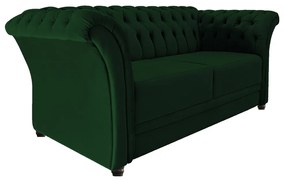Namoradeira Chesterfield Sofia Suede Verde - ADJ Decor